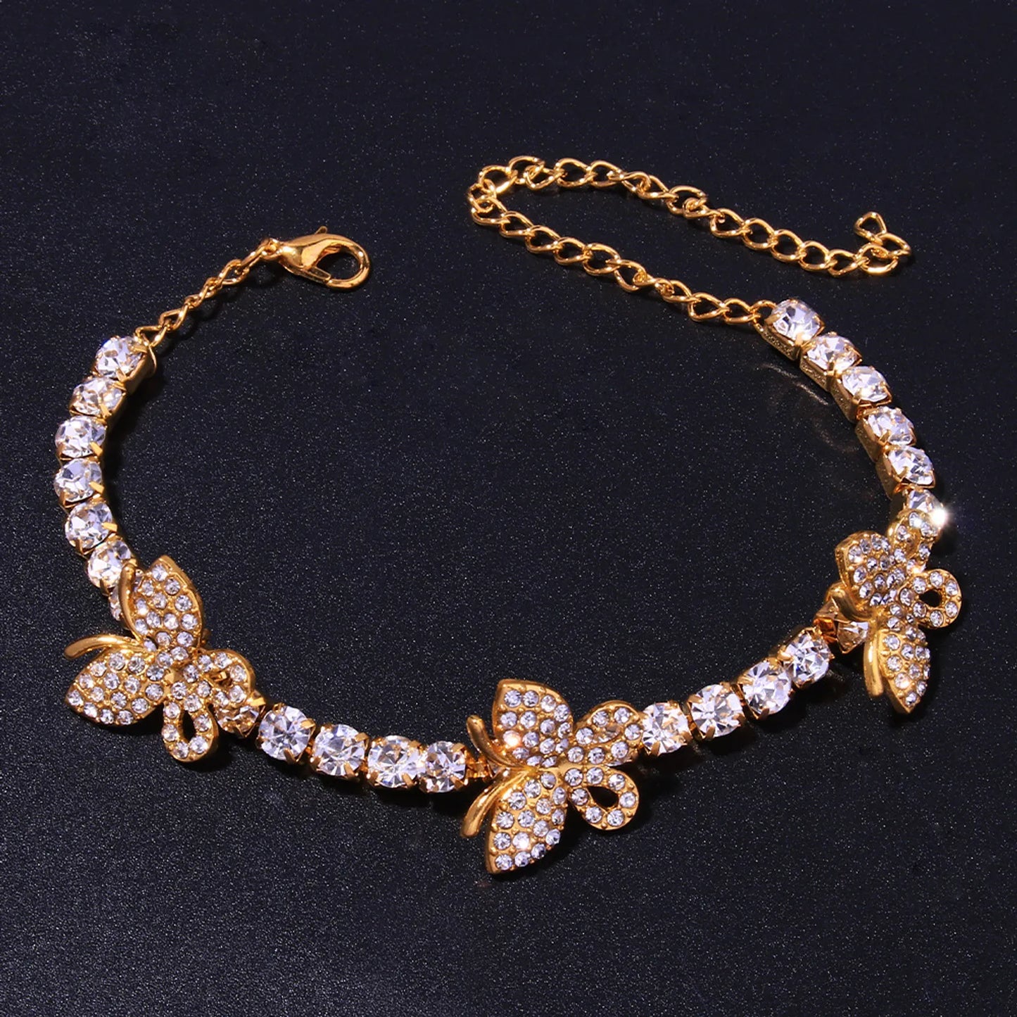 Butterfly Rhinestone Anklet