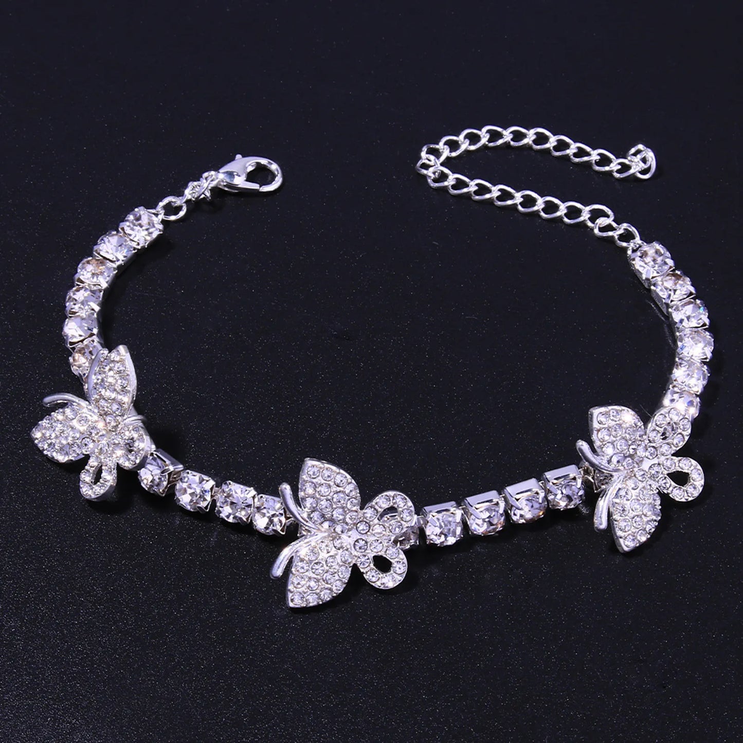 Butterfly Rhinestone Anklet