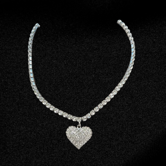 Rhinestone Heart Necklace